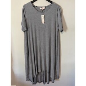 New! Philosophy  Women's Size 1X Dress High Low  White Black Lagenlook